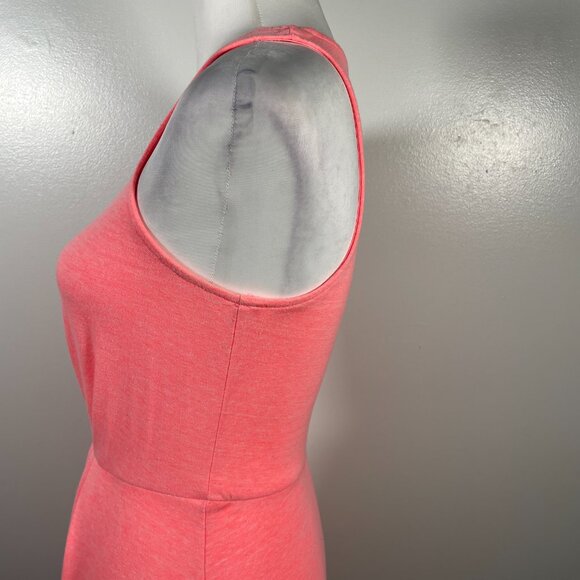 Everly Coral Pink Crew Neck Pleated Waist Sleeveless Knee-length Tank Dress S - Picture 7 of 14